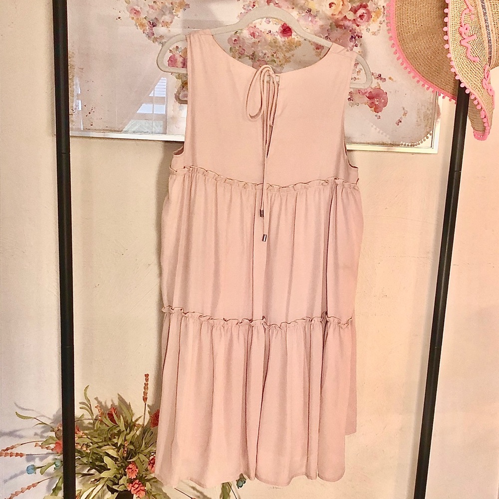 Blush Chiffon Baby Doll Dress